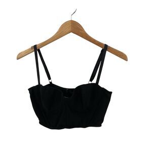 Fleur Du Mal Cropped Terry Bustier Black OS